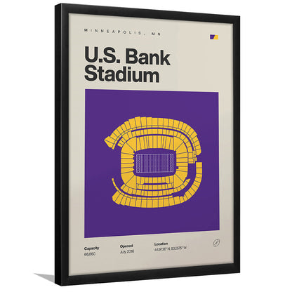Minnesota Vikings Stadium Print, US Bank Stadium Print, Gifts for him, Sport Art, Framed Art Print Wall Decor