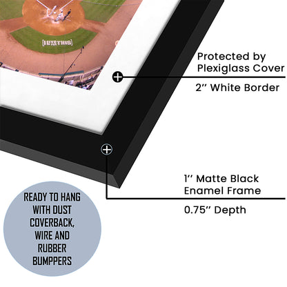 Minute Maid Park Hill, Stadium Canvas, Sport Art, Gift for him, White Border Framed Art Print Wall Decor