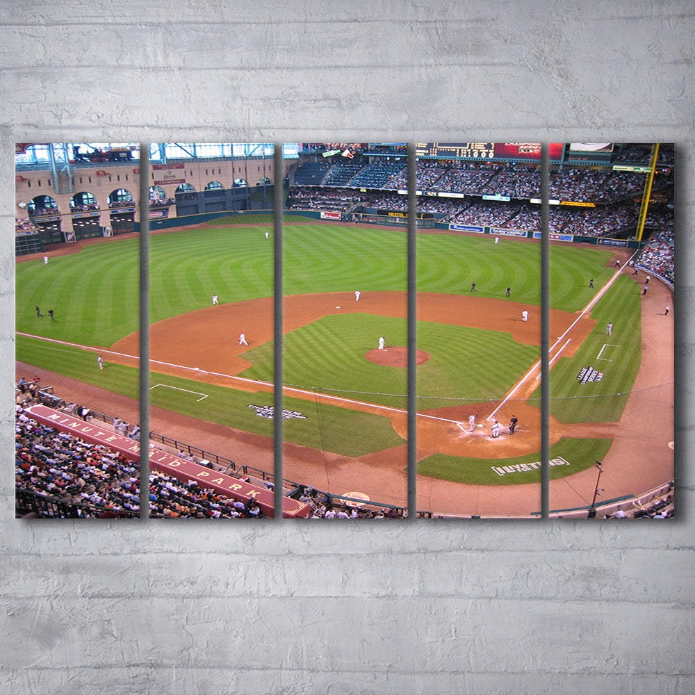 Minute Maid Park Hill, Stadium Canvas, Sport Art, 5 Panel B, Extra Large Canvas, Canvas Print Wall Art