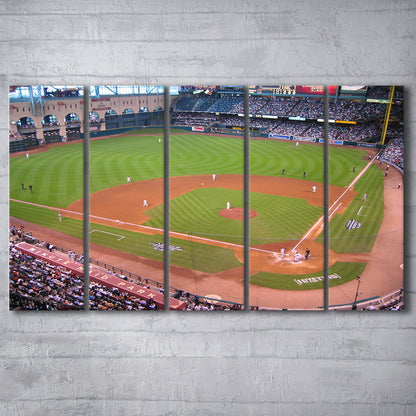 Minute Maid Park Hill, Stadium Canvas, Sport Art, 5 Panel B, Extra Large Canvas, Canvas Print Wall Art