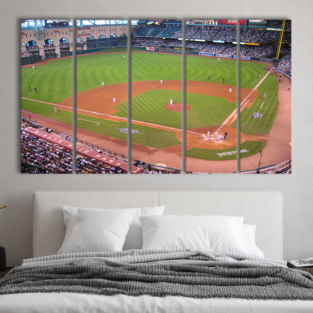 Minute Maid Park Hill, Stadium Canvas, Sport Art, 5 Panel B, Extra Large Canvas, Canvas Print Wall Art