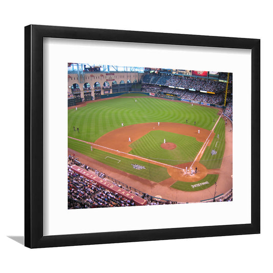Minute Maid Park Hill, Stadium Canvas, Sport Art, Gift for him, White Border Framed Art Print Wall Decor