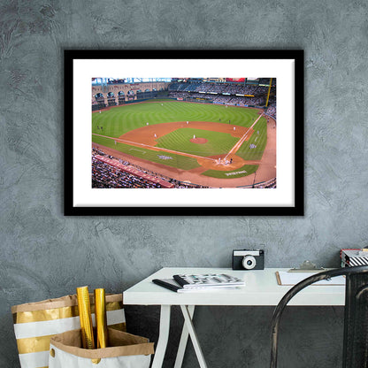 Minute Maid Park Hill, Stadium Canvas, Sport Art, Gift for him, White Border Framed Art Print Wall Decor