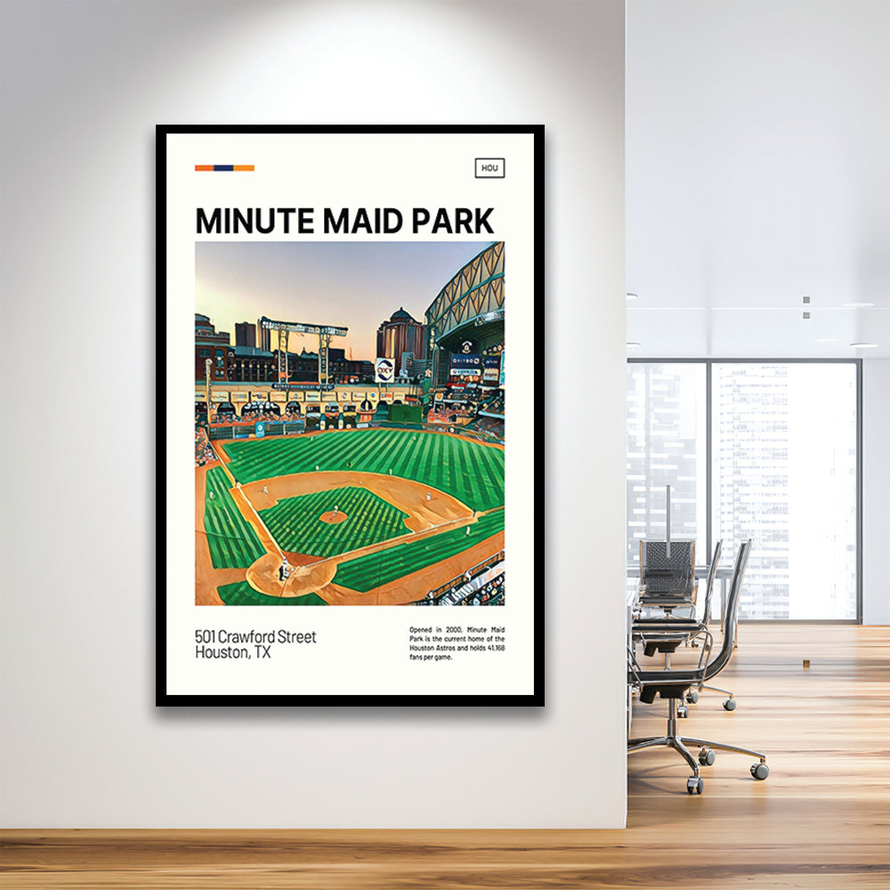 Minute Maid Park Print, Astros Stadium Art, Gifts for him, Sport Art, Framed Art Print Wall Decor