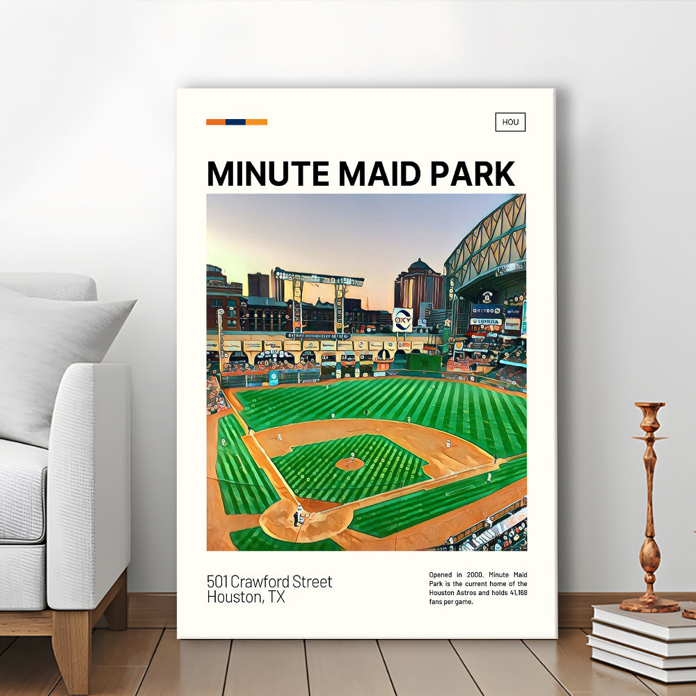 Minute Maid Park Print, Astros Stadium Canvas Art, Fan Gifts, Sport Art, Canvas Print Wall Art