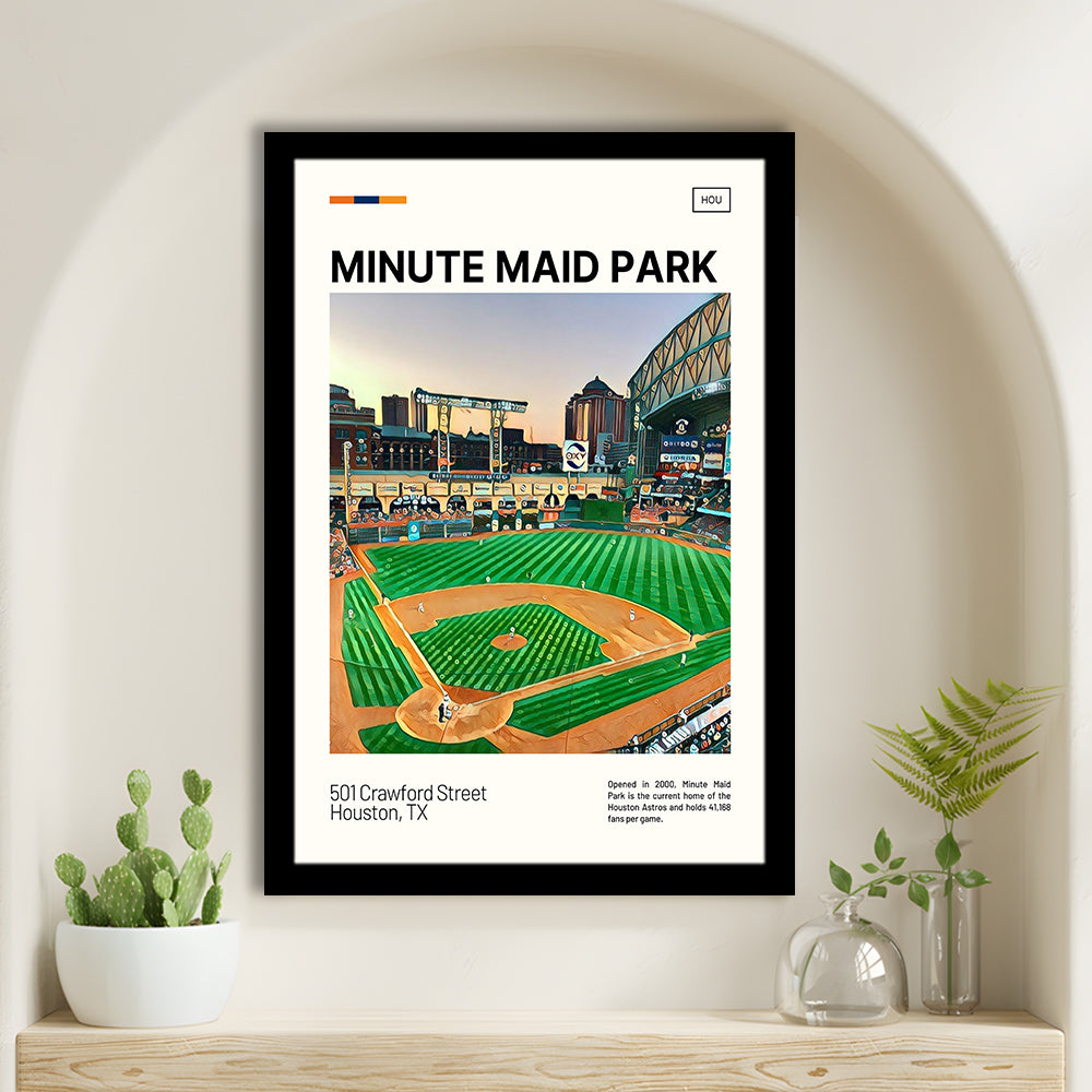 Minute Maid Park Print, Astros Stadium Art, Gifts for him, Sport Art, Framed Art Print Wall Decor