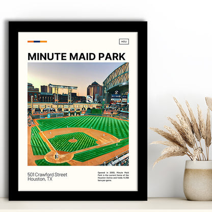 Minute Maid Park Print, Astros Stadium Art, Gifts for him, Sport Art, Framed Art Print Wall Decor