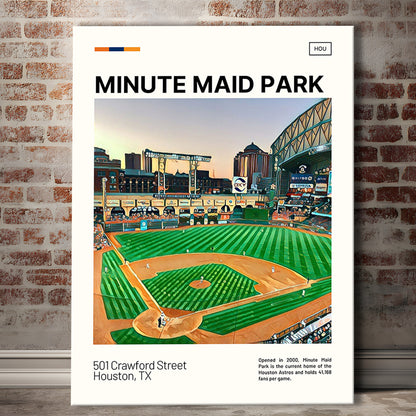 Minute Maid Park Print, Astros Stadium Canvas Art, Fan Gifts, Sport Art, Canvas Print Wall Art