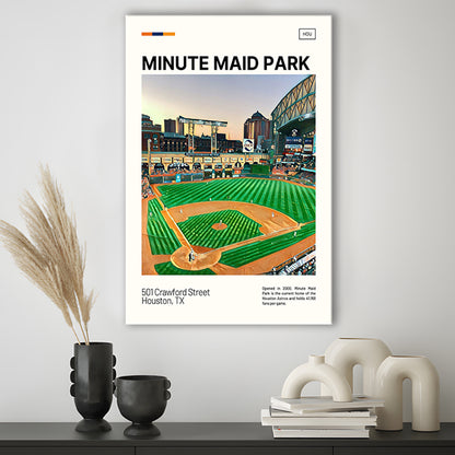 Minute Maid Park Print, Astros Stadium Canvas Art, Fan Gifts, Sport Art, Canvas Print Wall Art
