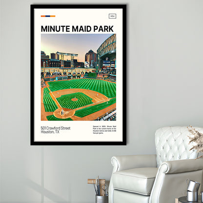 Minute Maid Park Print, Astros Stadium Art, Gifts for him, Sport Art, Framed Art Print Wall Decor