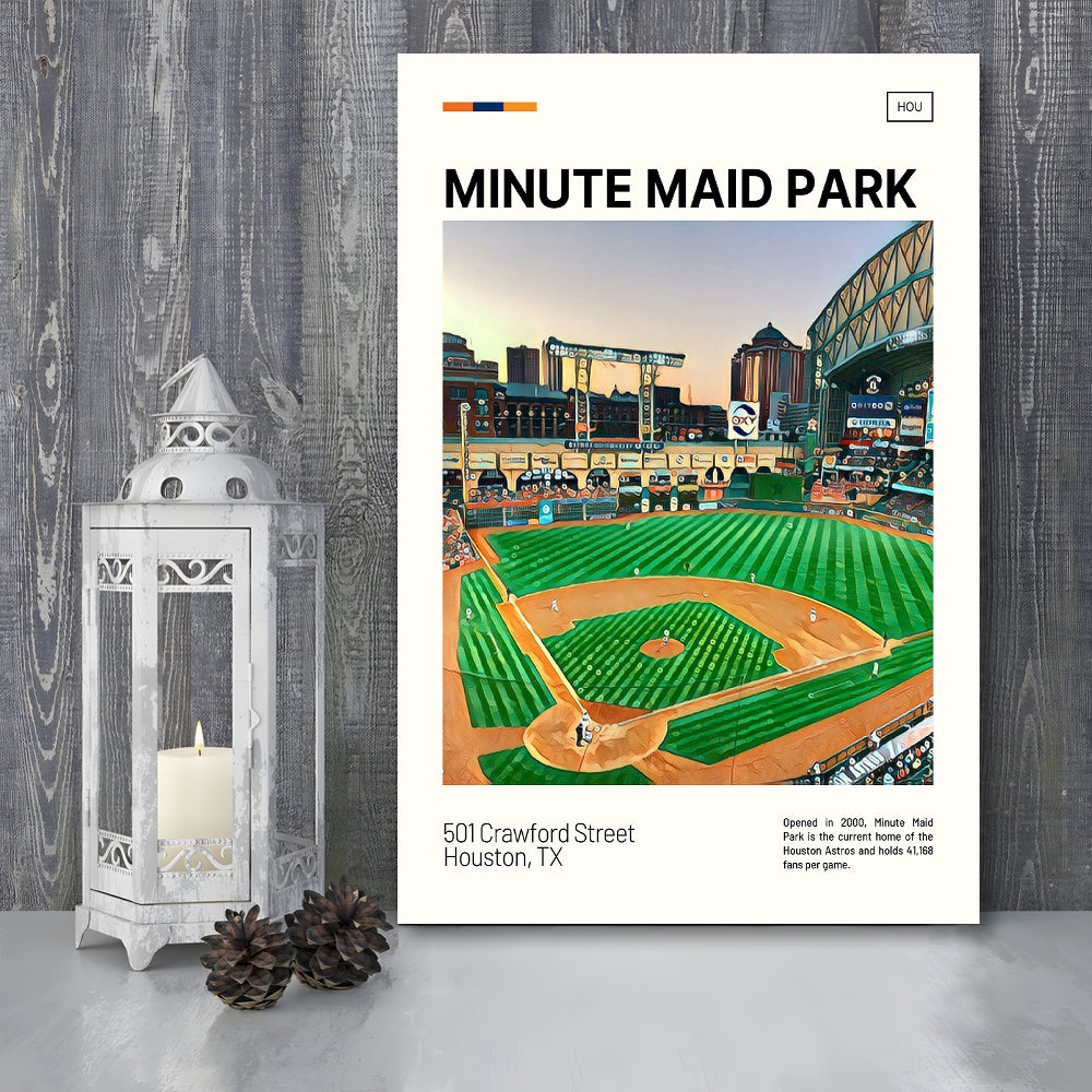 Minute Maid Park Print, Astros Stadium Canvas Art, Fan Gifts, Sport Art, Canvas Print Wall Art