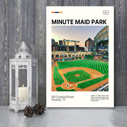 Minute Maid Park Print, Astros Stadium Canvas Art, Fan Gifts, Sport Art, Canvas Print Wall Art