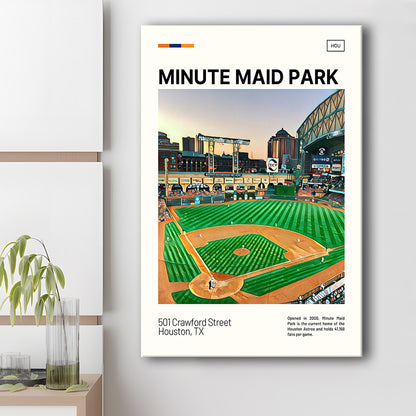 Minute Maid Park Print, Astros Stadium Canvas Art, Fan Gifts, Sport Art, Canvas Print Wall Art