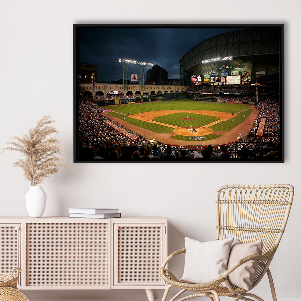 Minute Maid Park Stadium, Stadium Canvas, Sport Art, Framed Canvas Print Wall Art, Floating Frame