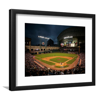 Minute Maid Park Stadium, Stadium Canvas, Sport Art, Gift for him, White Border Framed Art Print Wall Decor