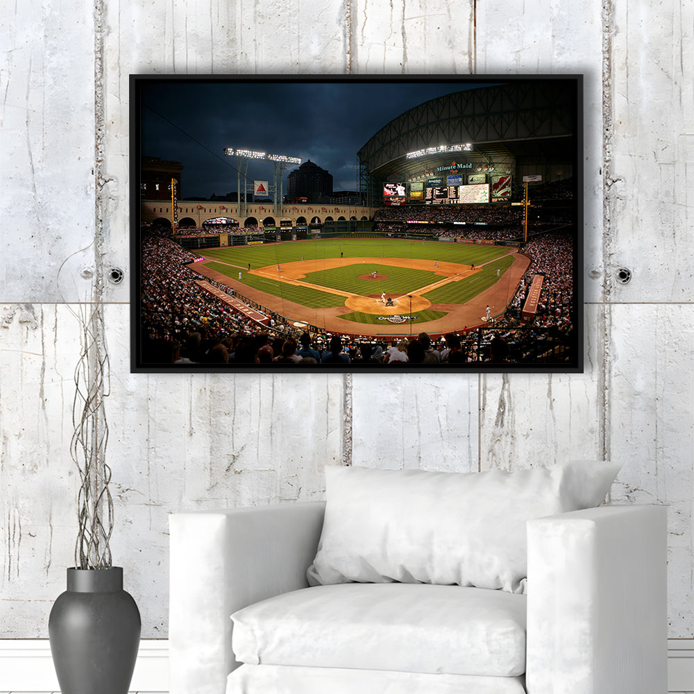 Minute Maid Park Stadium, Stadium Canvas, Sport Art, Framed Canvas Print Wall Art, Floating Frame