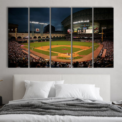 Minute Maid Park Stadium, Stadium Canvas, Sport Art, 5 Panel B, Extra Large Canvas, Canvas Print Wall Art