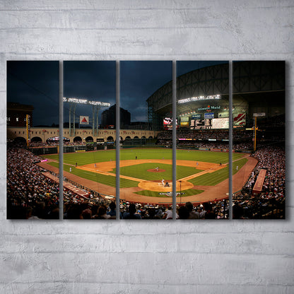 Minute Maid Park Stadium, Stadium Canvas, Sport Art, 5 Panel B, Extra Large Canvas, Canvas Print Wall Art