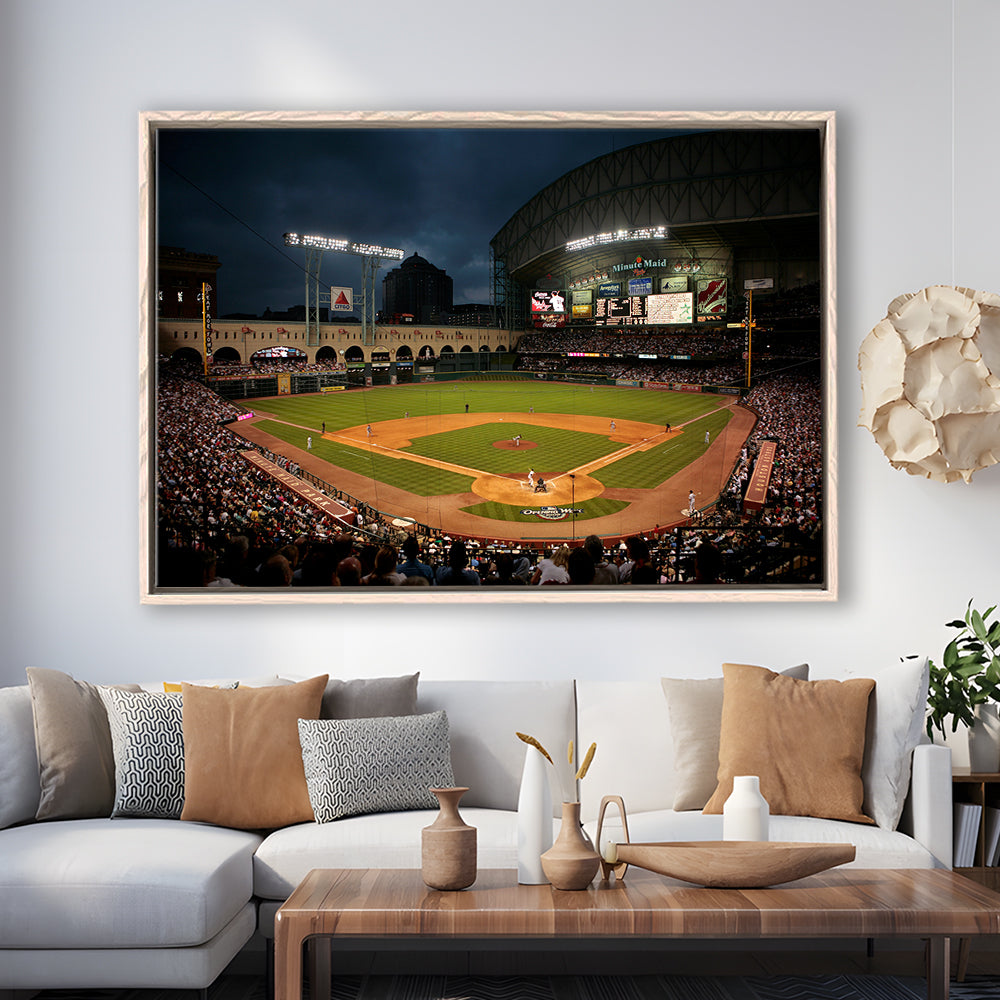 Minute Maid Park Stadium, Stadium Canvas, Sport Art, Framed Canvas Print Wall Art, Floating Frame