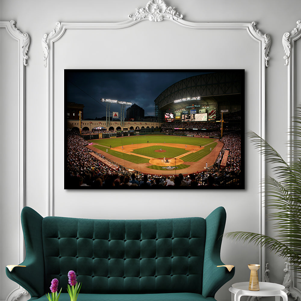 Minute Maid Park Stadium, Stadium Canvas, Sport Art, Gift for him, Framed Art Print Wall Decor, Picture Framed