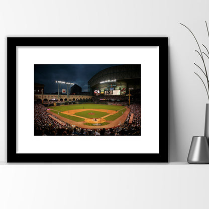 Minute Maid Park Stadium, Stadium Canvas, Sport Art, Gift for him, White Border Framed Art Print Wall Decor