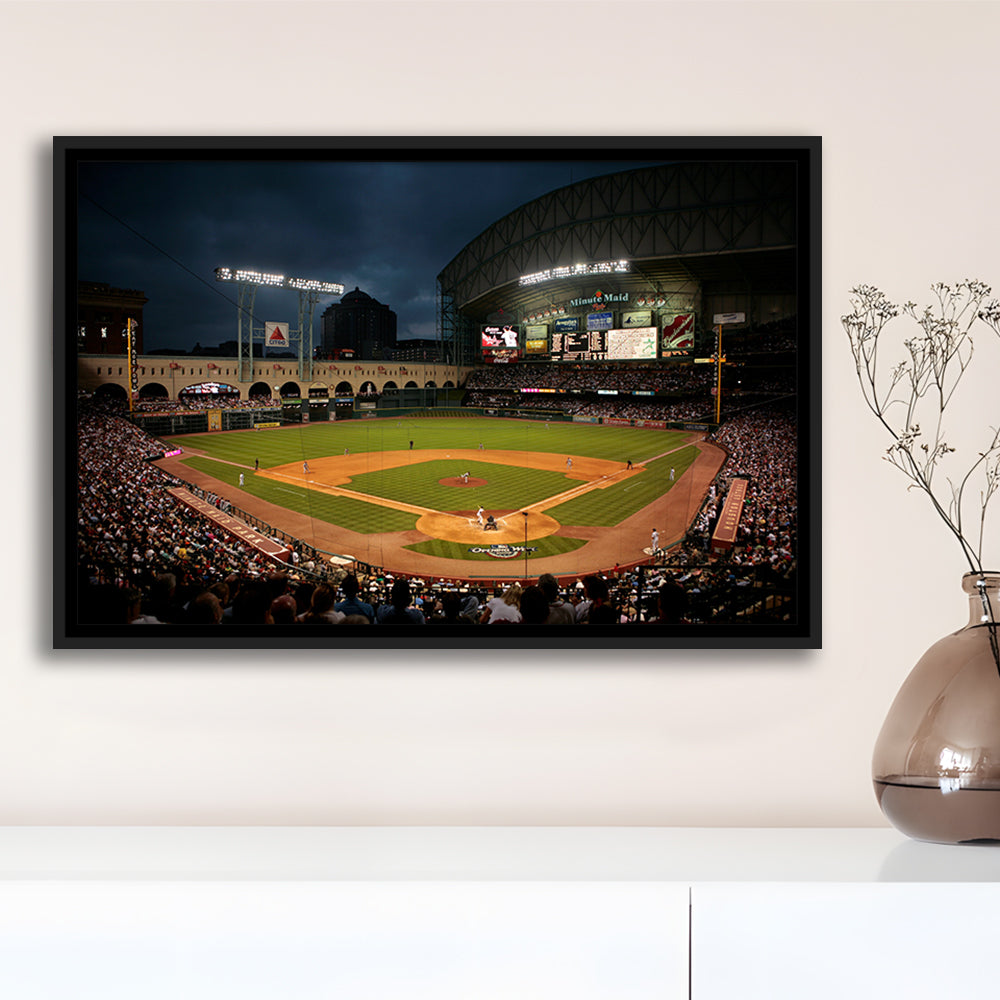 Minute Maid Park Stadium, Stadium Canvas, Sport Art, Framed Canvas Print Wall Art, Floating Frame