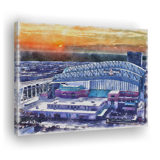 Minute Maid Park WaterColor, Houston Texas Baseball Watercolor, Sport Art, Gifts for him, Canvas Print Wall Art