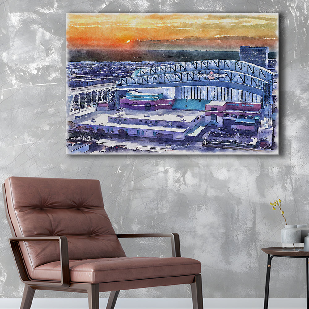 Minute Maid Park WaterColor, Houston Texas Baseball Watercolor, Sport Art, Gifts for him, Canvas Print Wall Art