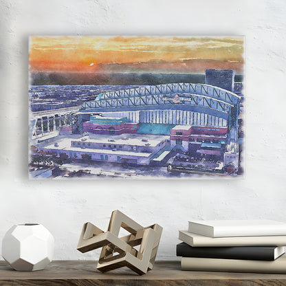 Minute Maid Park WaterColor, Houston Texas Baseball Watercolor, Sport Art, Gifts for him, Canvas Print Wall Art