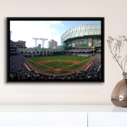 Minute Maid Park in Houston, Stadium Canvas, Sport Art, Framed Canvas Print Wall Art, Floating Frame
