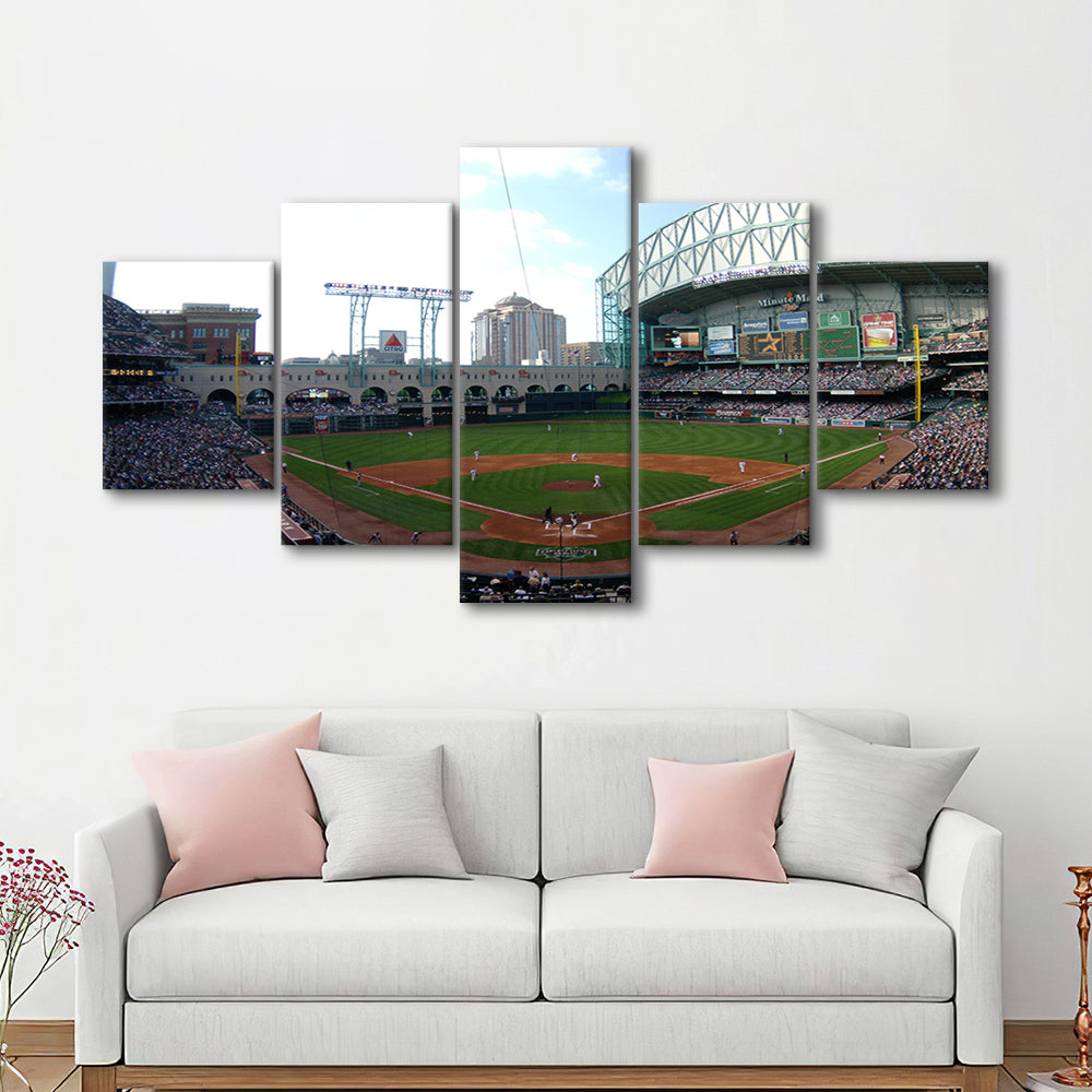 Minute Maid Park in Houston, Stadium Canvas, Sport Art, Gift for him, 5 Panel, Large Canvas, Canvas Print Wall Art