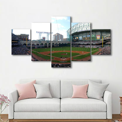 Minute Maid Park in Houston, Stadium Canvas, Sport Art, Gift for him, 5 Panel, Large Canvas, Canvas Print Wall Art