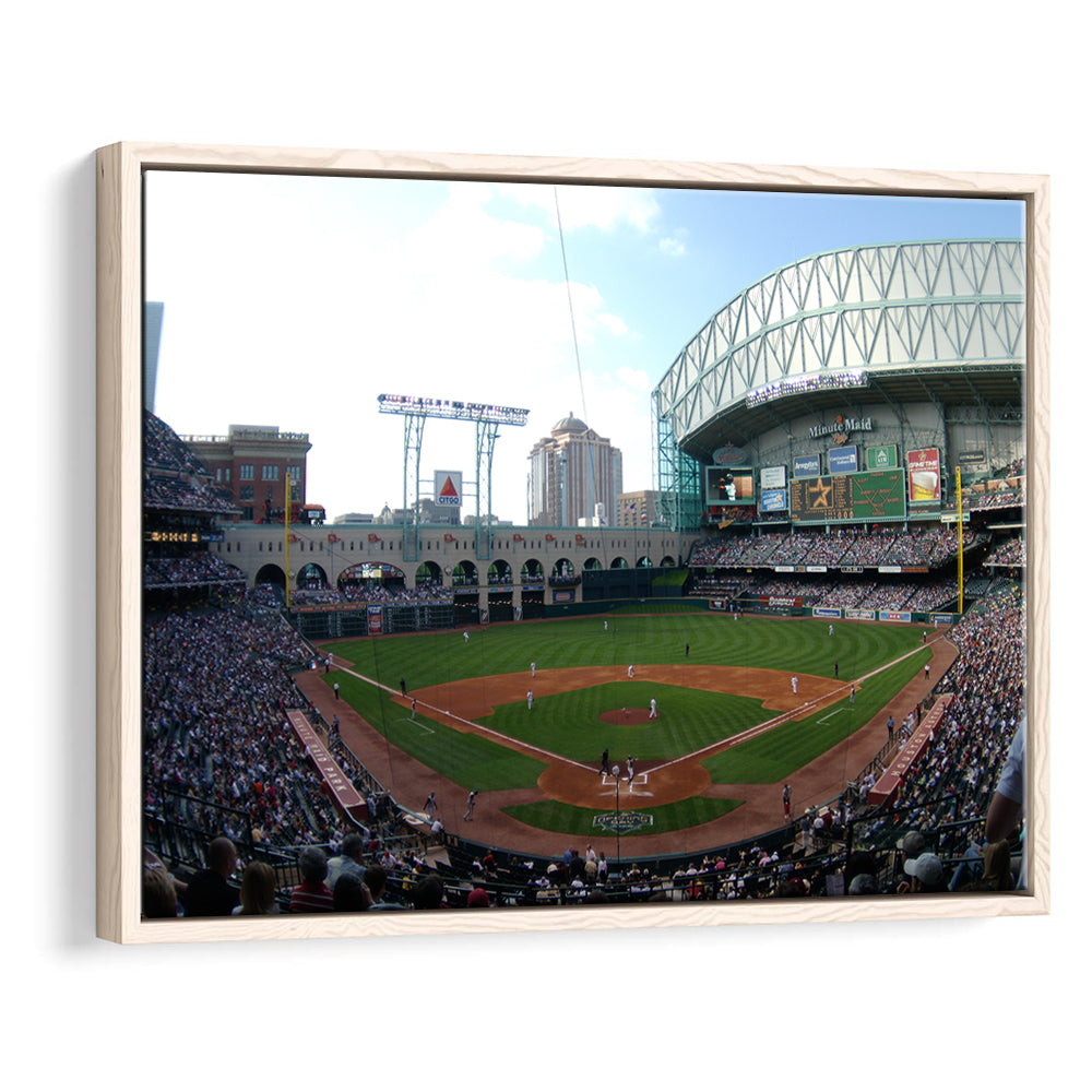 Minute Maid Park in Houston, Stadium Canvas, Sport Art, Framed Canvas Print Wall Art, Floating Frame