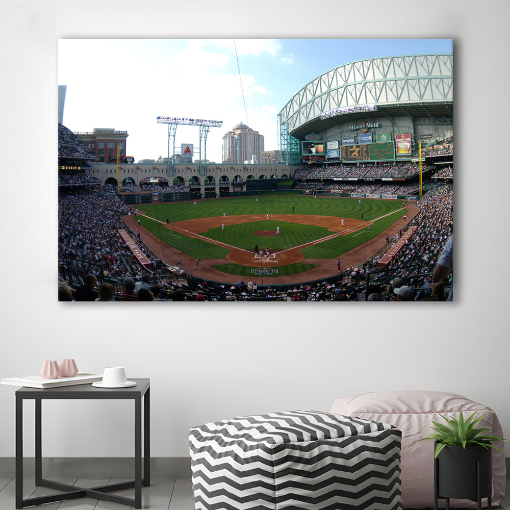 Minute Maid Park in Houston, Stadium Canvas, Sport Art, Gift for him, Man Cave Decor, Art Print, Canvas Print Wall Art