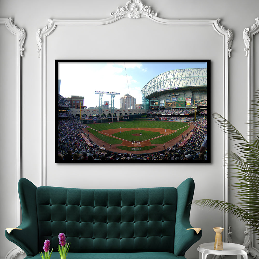 Minute Maid Park in Houston, Stadium Canvas, Sport Art, Gift for him, Framed Art Print Wall Decor, Picture Framed