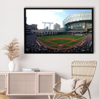Minute Maid Park in Houston, Stadium Canvas, Sport Art, Framed Canvas Print Wall Art, Floating Frame