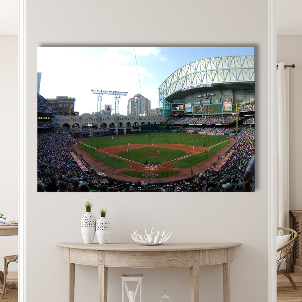 Minute Maid Park in Houston, Stadium Canvas, Sport Art, Gift for him, Man Cave Decor, Art Print, Canvas Print Wall Art