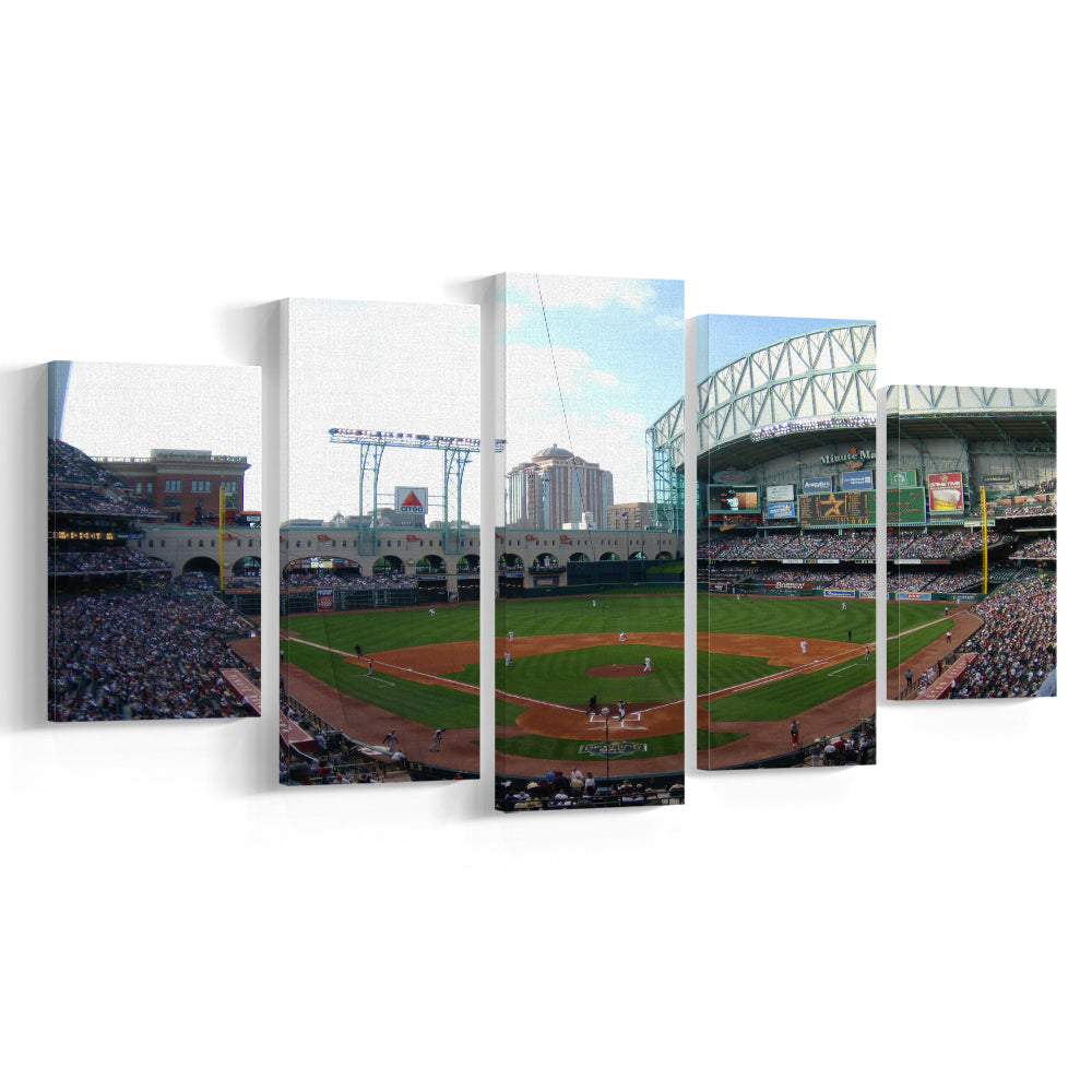 Minute Maid Park in Houston, Stadium Canvas, Sport Art, Gift for him, 5 Panel, Large Canvas, Canvas Print Wall Art