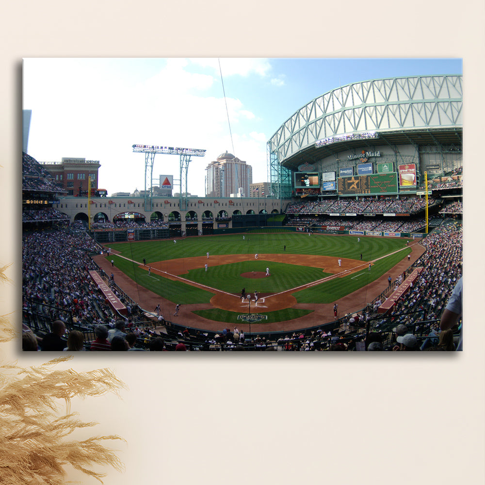 Minute Maid Park in Houston, Stadium Canvas, Sport Art, Gift for him, Man Cave Decor, Art Print, Canvas Print Wall Art