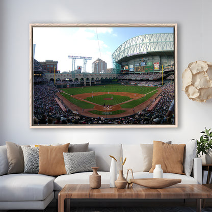Minute Maid Park in Houston, Stadium Canvas, Sport Art, Framed Canvas Print Wall Art, Floating Frame