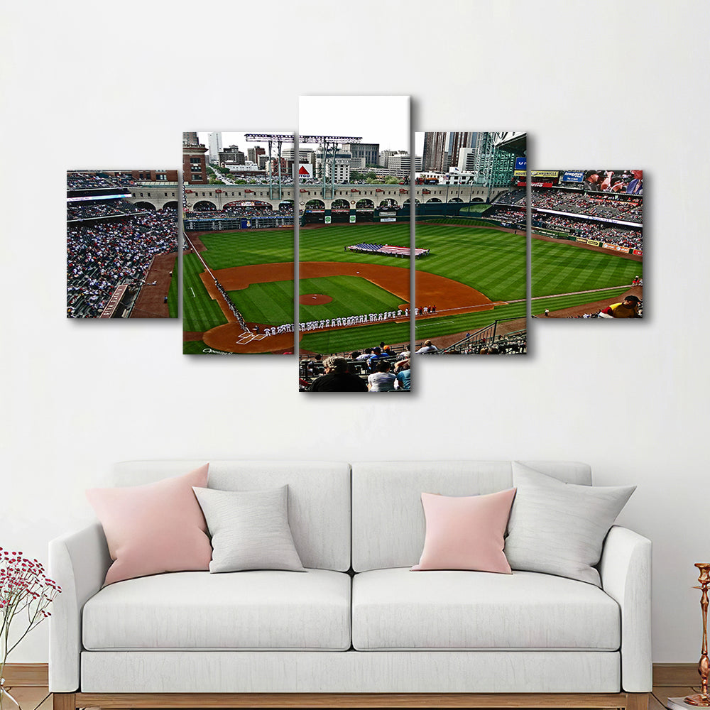Minute Maid Park in Texas, Stadium Canvas, Sport Art, Gift for him, 5 Panel, Large Canvas, Canvas Print Wall Art