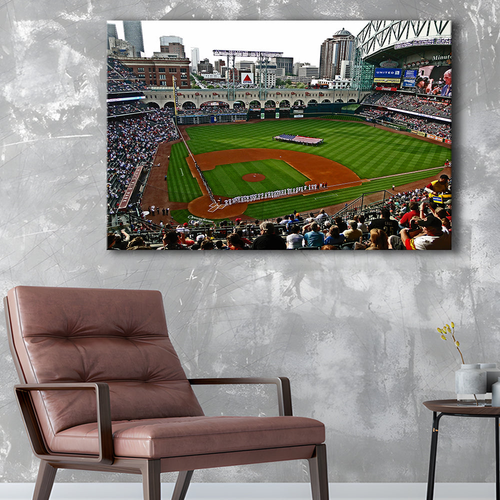 Minute Maid Park in Texas, Stadium Canvas, Sport Art, Gift for him, Man Cave Decor, Art Print, Canvas Print Wall Art