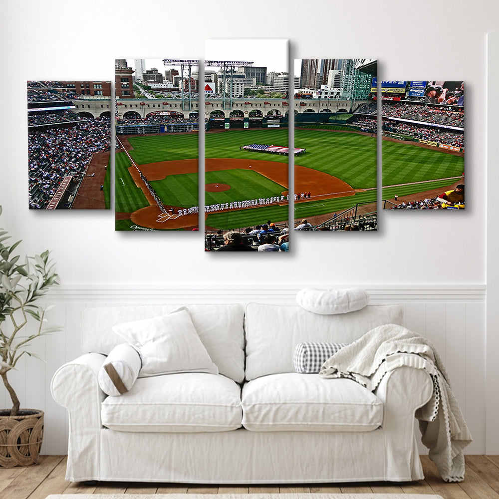 Minute Maid Park in Texas, Stadium Canvas, Sport Art, Gift for him, 5 Panel, Large Canvas, Canvas Print Wall Art