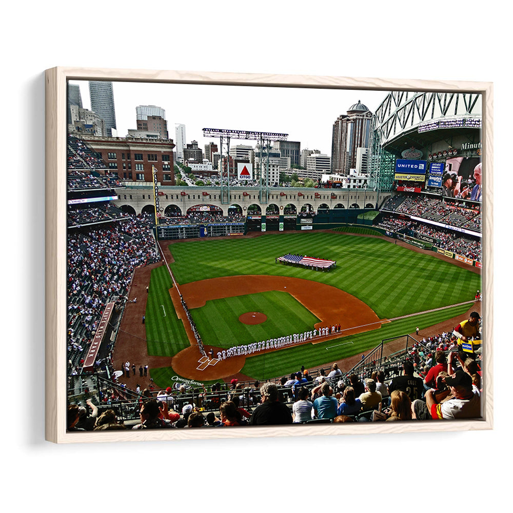 Minute Maid Park in Texas, Stadium Canvas, Sport Art, Framed Canvas Print Wall Art, Floating Frame