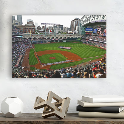 Minute Maid Park in Texas, Stadium Canvas, Sport Art, Gift for him, Man Cave Decor, Art Print, Canvas Print Wall Art