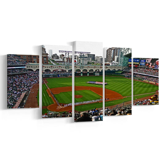 Minute Maid Park in Texas, Stadium Canvas, Sport Art, Gift for him, 5 Panel, Large Canvas, Canvas Print Wall Art