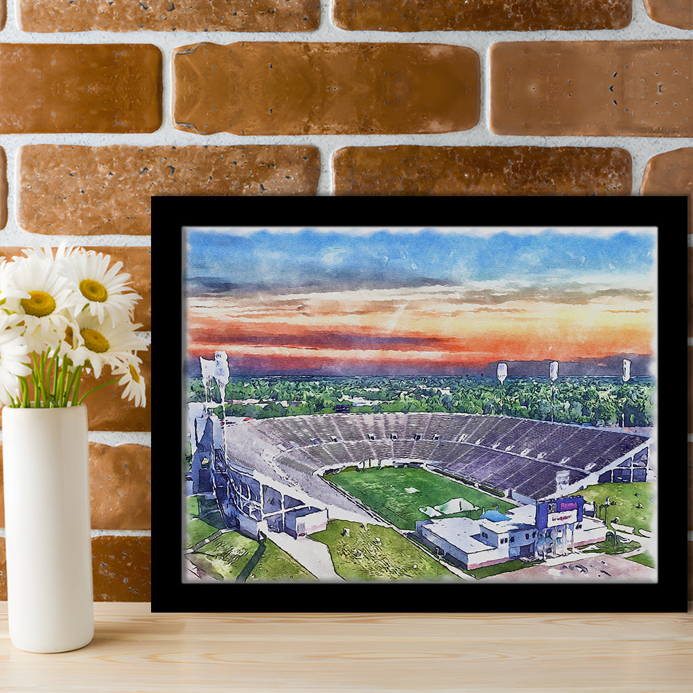 Mississippi Veterans Memorial Painting Stadium Watercolor, Jackson Mississippi, Sport Gift Art, Framed Art Print Wall Decor