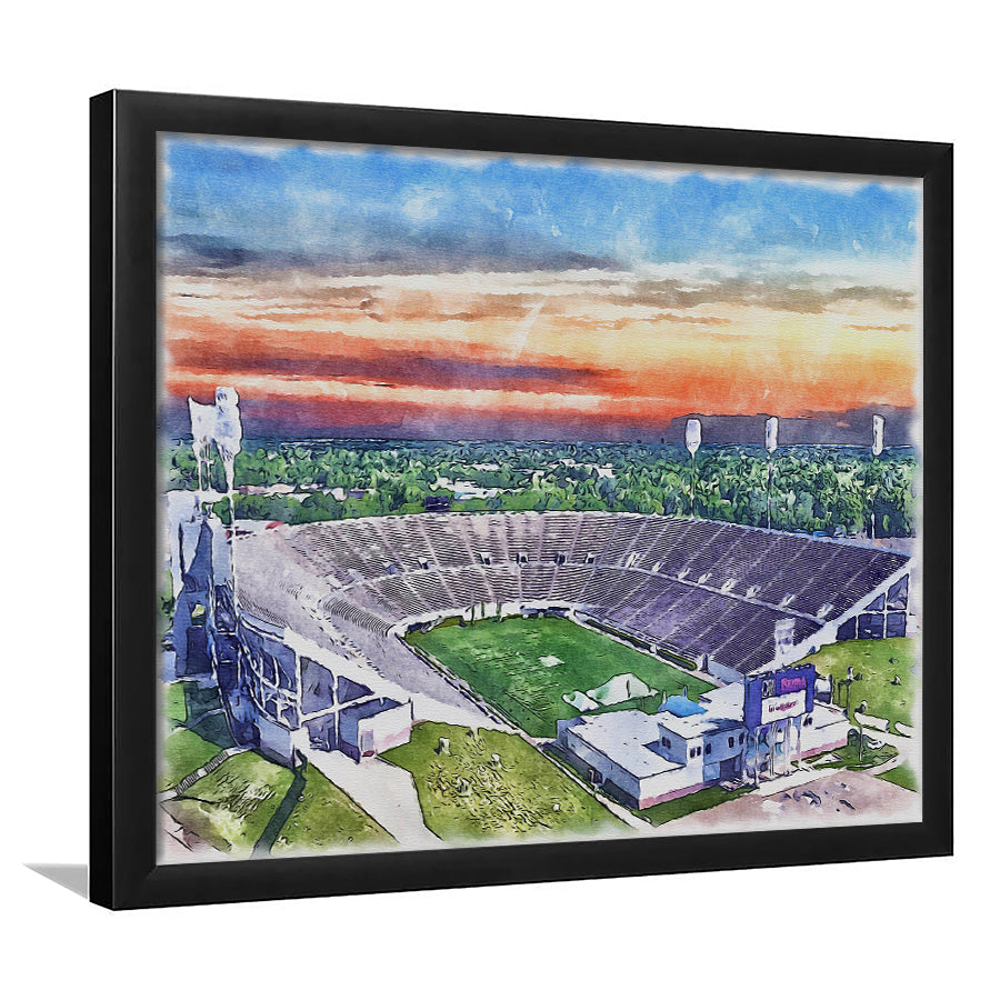 Mississippi Veterans Memorial Painting Stadium Watercolor, Jackson Mississippi, Sport Gift Art, Framed Art Print Wall Decor