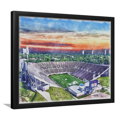 Mississippi Veterans Memorial Painting Stadium Watercolor, Jackson Mississippi, Sport Gift Art, Framed Art Print Wall Decor
