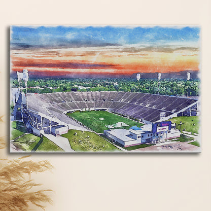 Mississippi Veterans Memorial Painting Stadium Watercolor, Jackson Mississippi, Sport Art, Gifts for him, Canvas Print